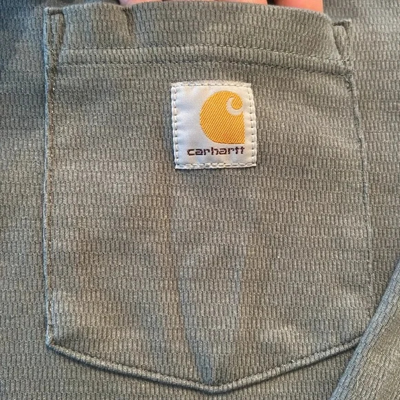 Carhartt Men's Gray Long Sleeve Snap Henley Shirt 2XL - Picture 4 of 4